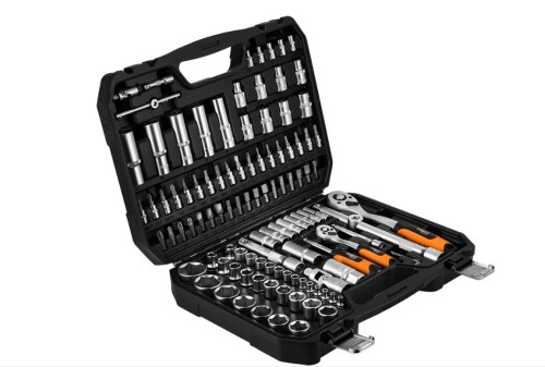 Przejdź do produktu NEO ZESTAW KLUCZY NASADOWYCH 1/2", 1/4", 110 SZT., SATYNOWY 10-211