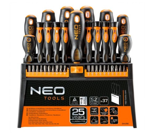 Przejdź do produktu NEO ZESTAW WKRĘTAKÓW I KOŃCÓWEK WKRĘTAKOWYCH, 37 SZT. 04-210