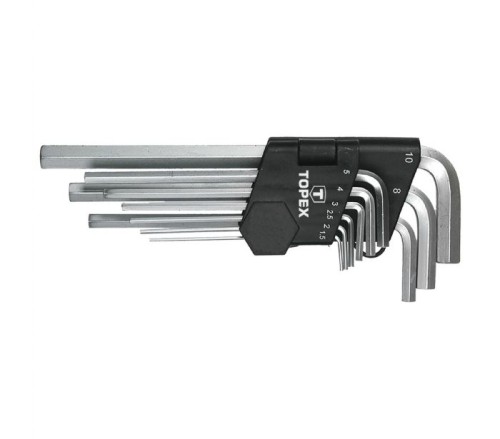 Przejdź do produktu Topex klucze imbusowe 1.5-10mm CV długie, zestaw 9szt 35D956 