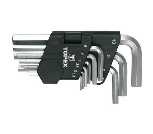 Przejdź do produktu Topex klucze imbusowe 1.5-10mm krótkie , zestaw 9szt 35D955 