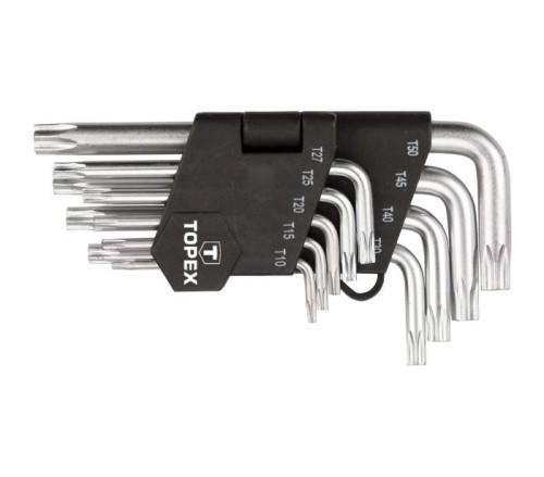Przejdź do produktu Topex KLUCZE IMBUSOWE torx T10-T50 CV krótkie, zestaw 9szt 35D960 
