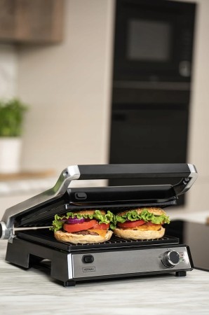 GRILL-ELEKTRYCZNY-KERNAU-KSG-251-S-2000W-Stal-Nierdzewna-ROZKLADANY-DUZY-Model-KSG-251-S