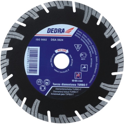 Przejdź do produktu Dedra TURBO-T tarcza diamentowa 125mm/22,2mm H1193 