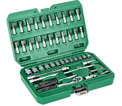 Przejdź do produktu STALCO zestaw kluczy nasadowych 1/4'' opakowanie BMC 48 elementów S011100048