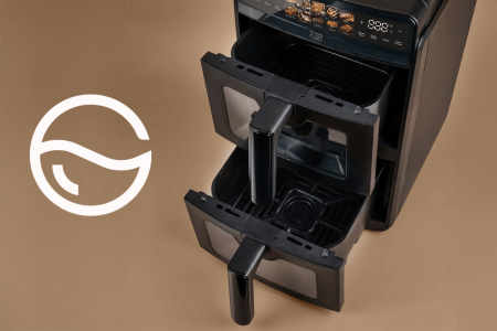 Frytkownica-beztluszczowa-Air-Fryer-Promis-FRP1560-Podwojna-10L-Dwukomorowa-Pionowa (2)