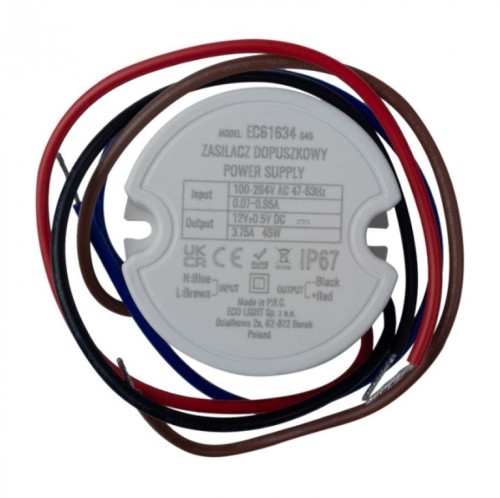 Przejdź do produktu ECO LIGHT zasilacz 45W 12V IP67 dopuszkowy