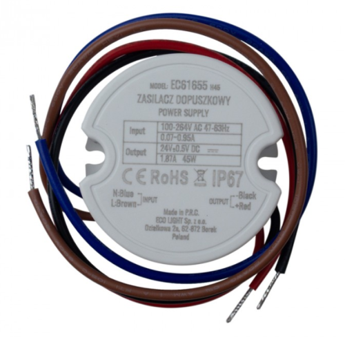 Przejdź do produktu ECO LIGHT Zasilacz 45W 24V IP67 do puszki