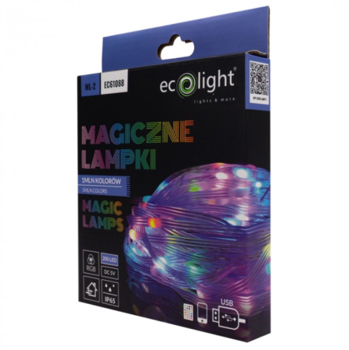 Przejdź do produktu ECO LIGHT Magiczne lampki 200 LED RGB 10M