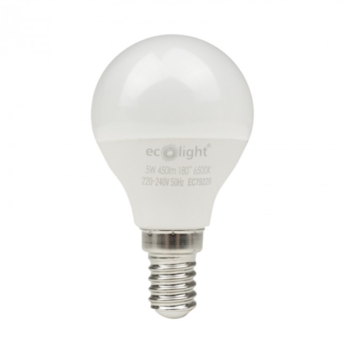 Przejdź do produktu ECO LIGHT Żarówka LED E14 5W 6500K kulka