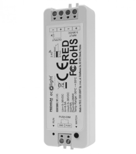 Przejdź do produktu ECO LIGHT Sterownik V1 RF MONO ściemniacz 8A 5-36V
