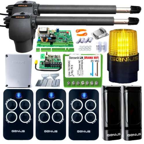 Przejdź do produktu Zestaw napęd siłownik GENIUS G-Bat 400 + sterownik WiFi moduł