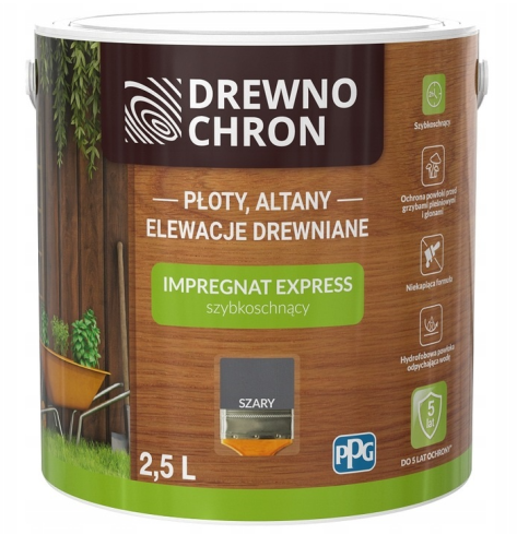 Przejdź do produktu PPG drewnochron Express szary 2,5l