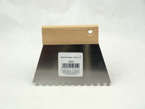 Przejdź do produktu SOLID Szpachla nierdzewna trapez.150mm ząb 6
