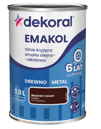 Przejdź do produktu DEKORAL Emakol brązowa ciemna 0.2l