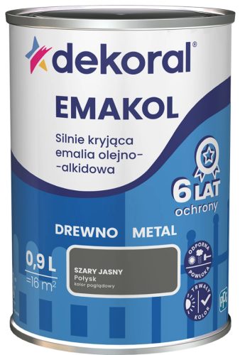 Przejdź do produktu DEKORAL Emakol szary jasny połysk 0.2l