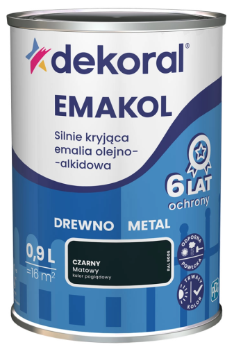 Przejdź do produktu DEKORAL Emakol czarny mat 0,9l
