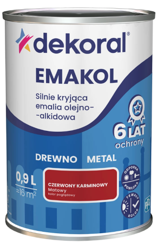 Przejdź do produktu DEKORAL Emakol czerwony karminowy połysk 0,2l