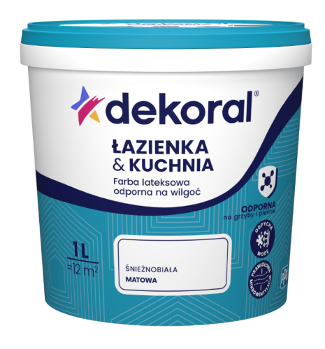 Przejdź do produktu DEKORAL Emulsja MALEINAK kuchnia łazienka 1l biała