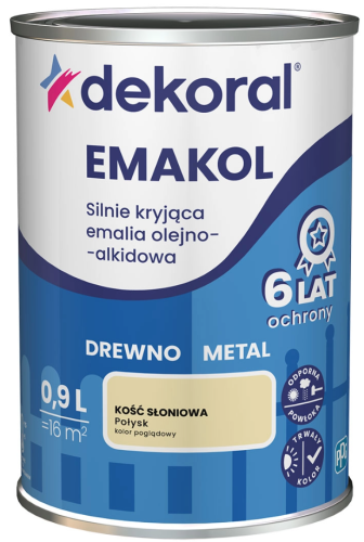 Przejdź do produktu DEKORAL Emakol kość słoniowa połysk 0,9l