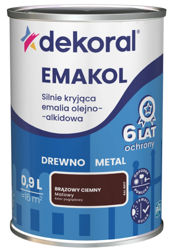 Przejdź do produktu DEKORAL Emakol brązowy ciemny mat 0,9l
