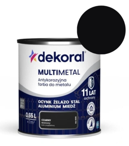 Przejdź do produktu PPG Dekoral farba Multimetal czarny 0,65l 