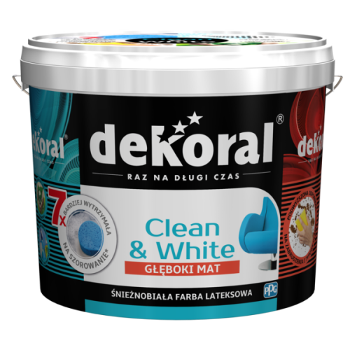 Przejdź do produktu DEKORAL Emulsja Clean White biała 10l