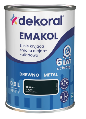 Przejdź do produktu DEKORAL Emakol czarny połysk 0,9l