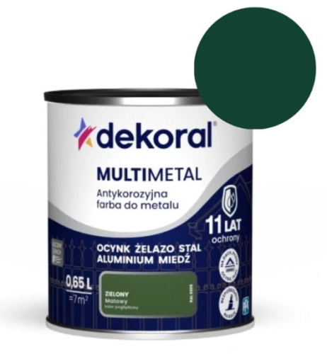Przejdź do produktu PPG Dekoral farba Multimetal zielony 0,65l 