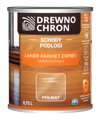 Przejdź do produktu PPG Drewnochron lakier Express parkiet półmat 0,75l