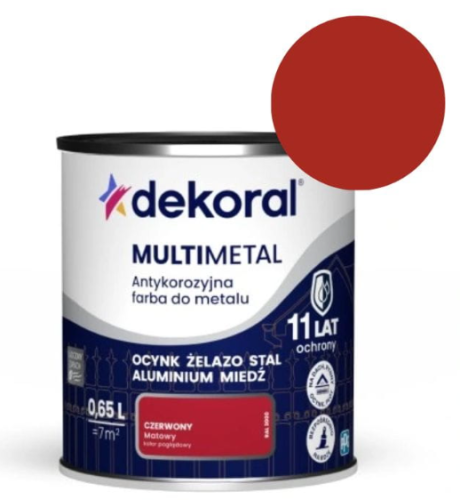 Przejdź do produktu PPG Dekoral farba Multimetal czerwony 0,65l 