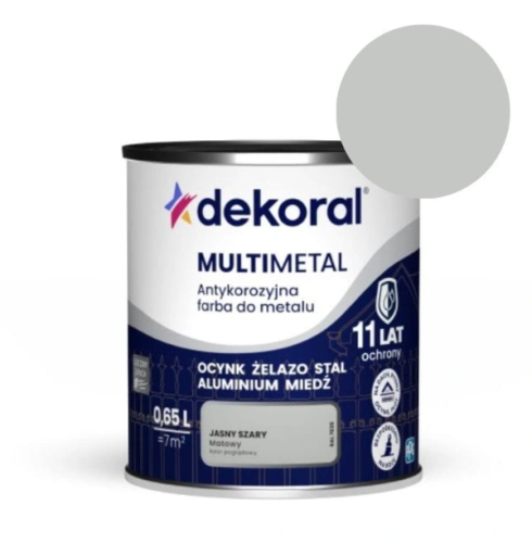 Przejdź do produktu PPG Dekoral farba Multimetal jasny szary 0,65l 
