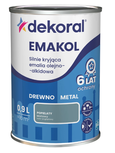 Przejdź do produktu DEKORAL Emakol popielaty mat 0,9l
