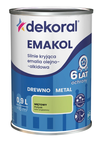 Przejdź do produktu DEKORAL Emakol miętowy połysk 0,9l