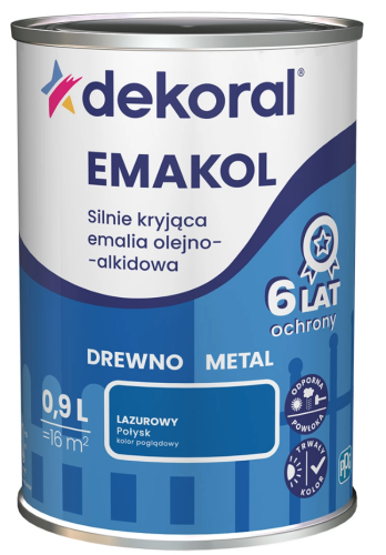Przejdź do produktu DEKORAL Emakol lazurowa połysk 0,9l