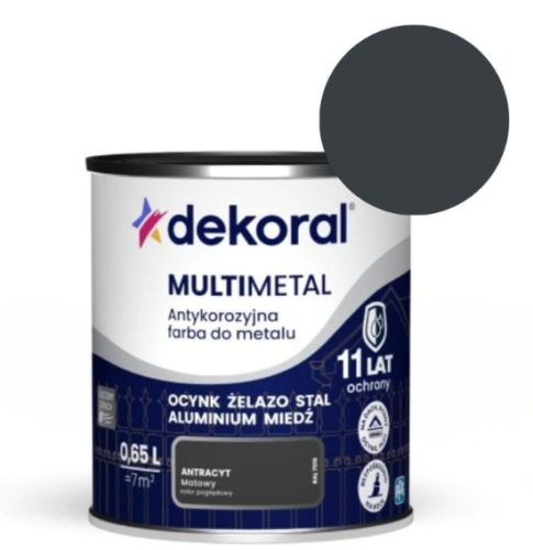 Przejdź do produktu PPG Dekoral farba Multimetal antracyt 0,65l 