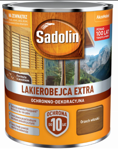 Przejdź do produktu Sadolin EXTRA lakierobejca orzech włoski 0,75L