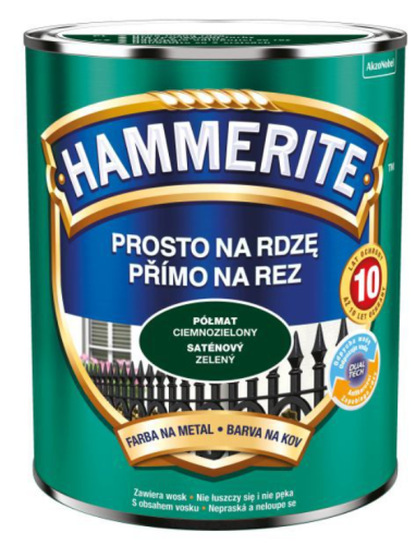 Przejdź do produktu HAMMERITE farba ciemnozielona półmat 0,7l