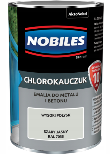 Przejdź do produktu NOBILES emalia chlorokauczuk 0,9l szara jasna