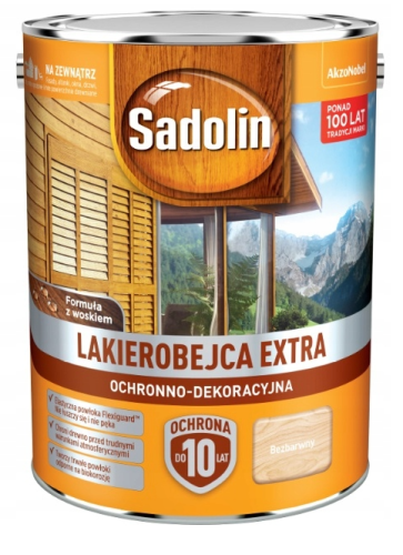 Przejdź do produktu Sadolin EXTRA lakierobejca bezbarwny 5l
