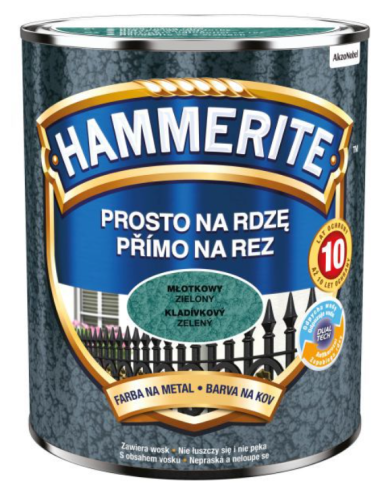Przejdź do produktu HAMMERITE farba zielona młotkowa 0,7l  