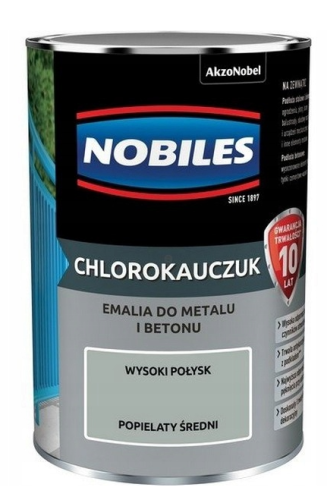 Przejdź do produktu NOBILES emalia chlorokauczuk 0,9l popielaty średni