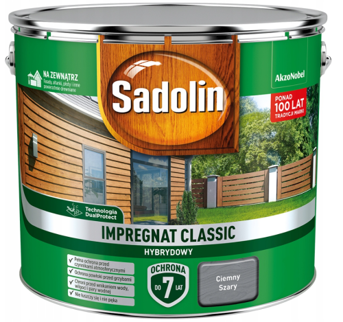 Przejdź do produktu SADOLIN impregnat CLASSIC ciemny szary 9l