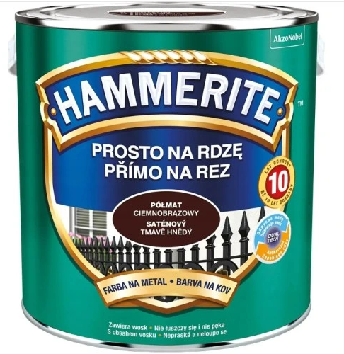 Przejdź do produktu HAMMERITE farba brąz ciemny półmat 0.7l