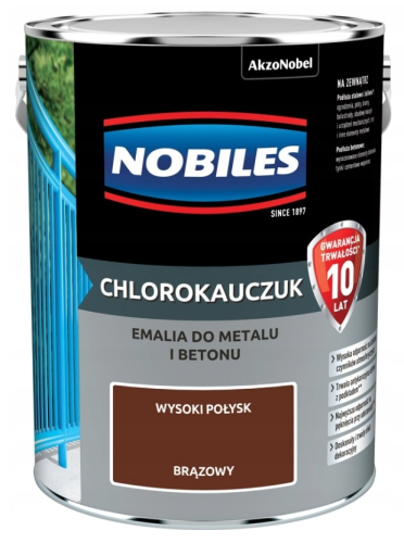 Przejdź do produktu NOBILES emalia chlorokauczuk 0,9l brązowa 