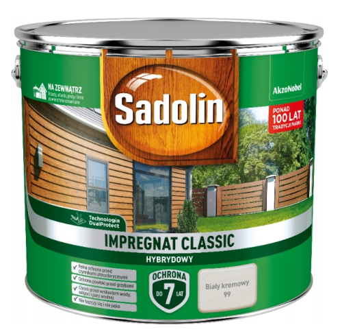 Przejdź do produktu SADOLIN impregnat CLASSIC biały kremowy 9l