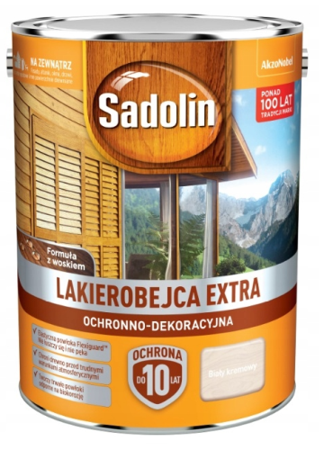 Przejdź do produktu Sadolin EXTRA lakierobejca biały kremowy 5l
