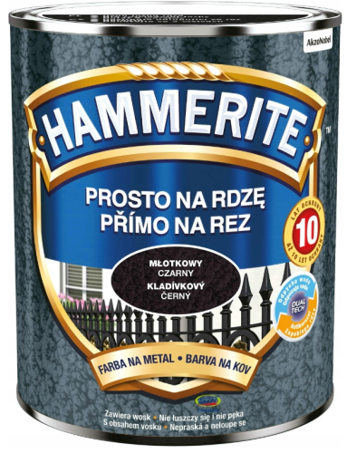 Przejdź do produktu HAMMERITE farba czarna młotkowy 0,7l