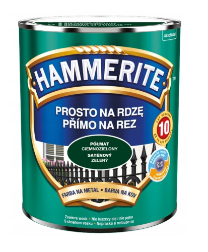 Przejdź do produktu HAMMERITE farba zielony ciemny półmat 0,7l