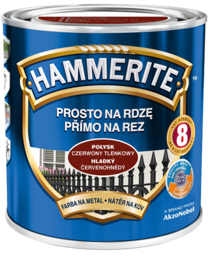 Przejdź do produktu HAMMERITE farba czerwona tlenkowa połysk 0,7l