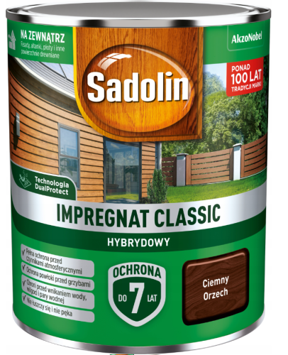 Przejdź do produktu SADOLIN impregnat CLASSIC orzech ciemny 4,5l